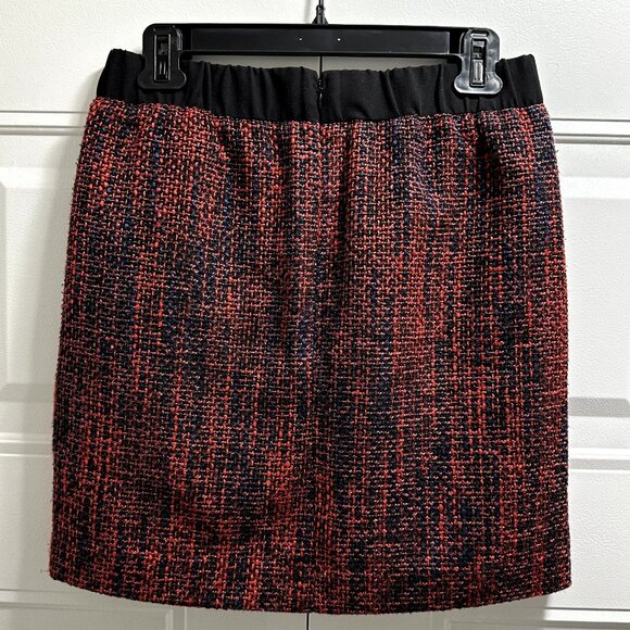 NWOT Ann Taylor Loft Maroon & Navy Tweed Pencil Skirt Size XS - Picture 2 of 5